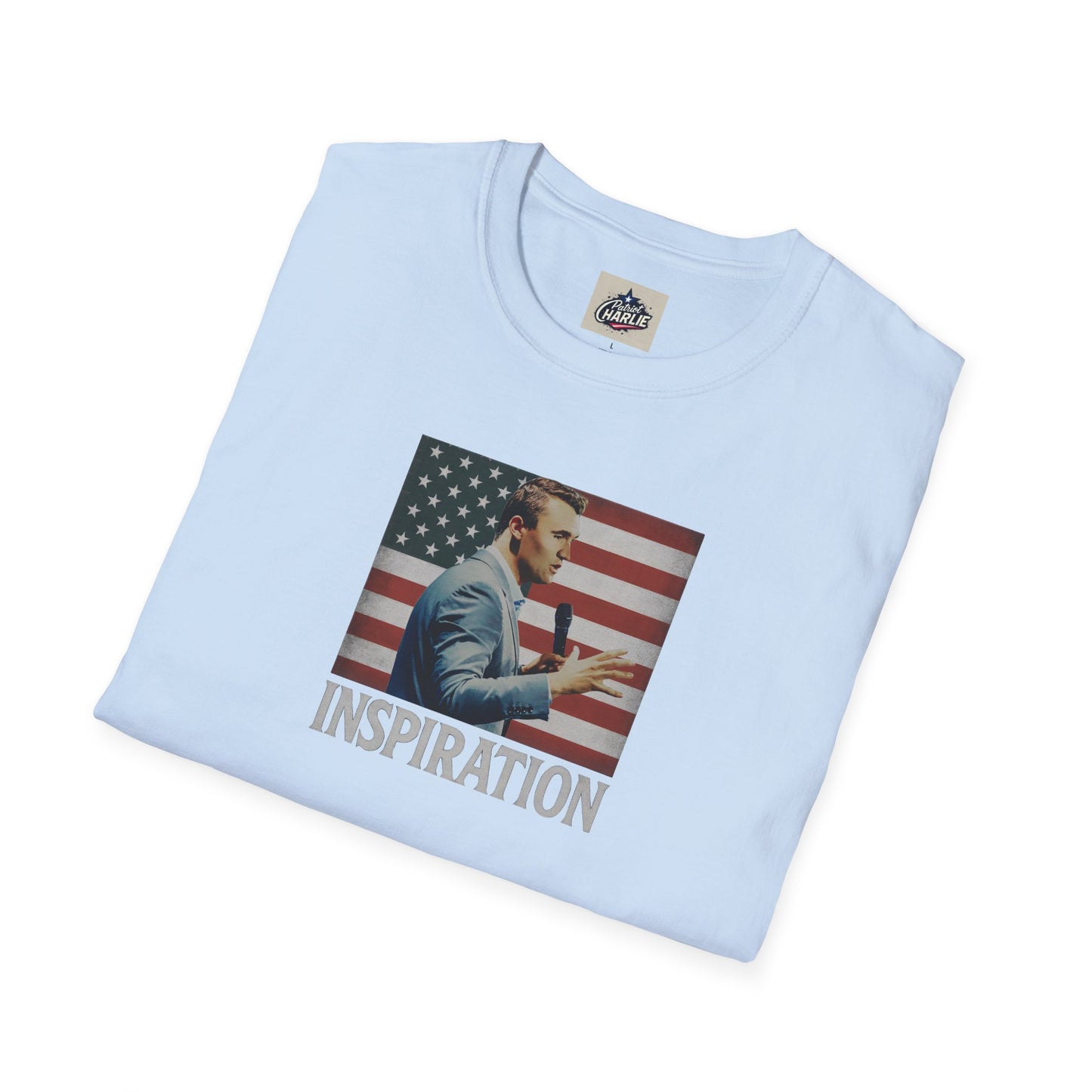 Remembering Charlie Kirk - 'Inspiration' T-Shirt (www.patriotcharlie.com)