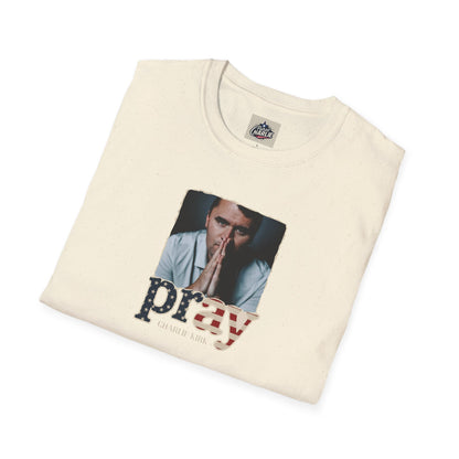 Remembering Charlie Kirk - Pray T-shirt (www.patriotcharlie.com)