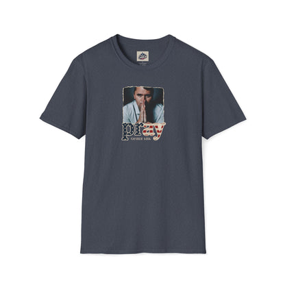 Remembering Charlie Kirk - Pray T-shirt (www.patriotcharlie.com)