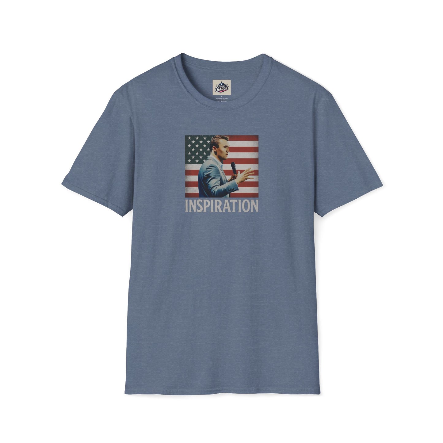 Remembering Charlie Kirk - 'Inspiration' T-Shirt (www.patriotcharlie.com)