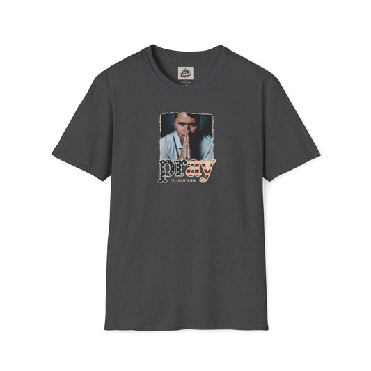 Remembering Charlie Kirk - Pray T-shirt (www.patriotcharlie.com)