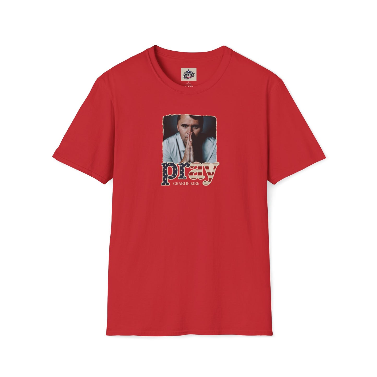 Remembering Charlie Kirk - Pray T-shirt (www.patriotcharlie.com)