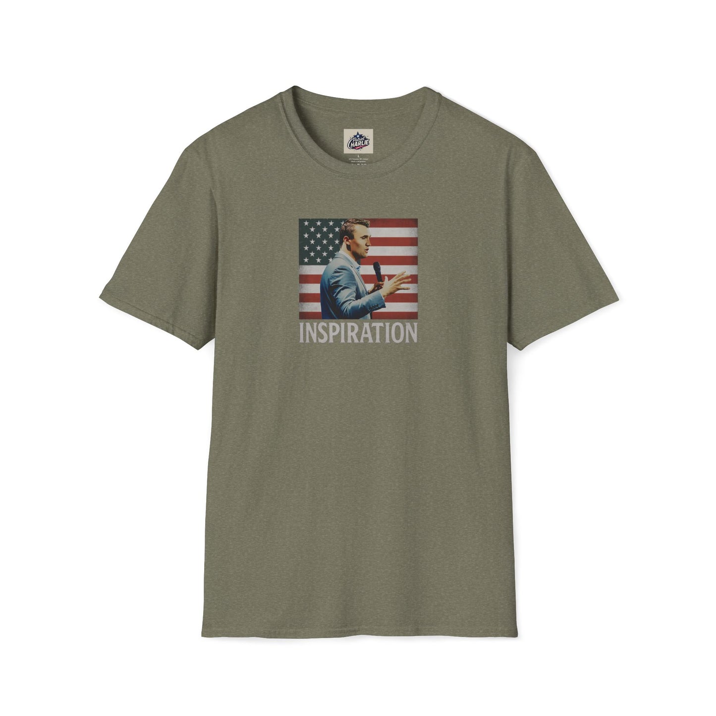 Remembering Charlie Kirk - 'Inspiration' T-Shirt (www.patriotcharlie.com)