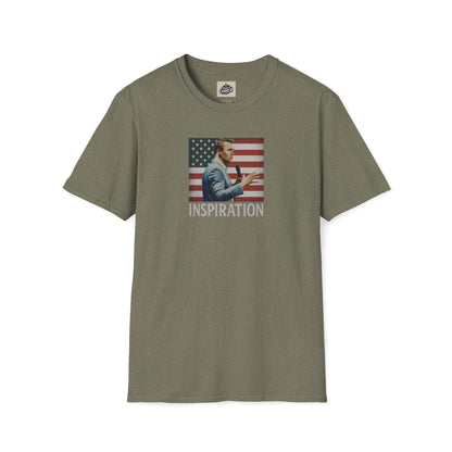 Remembering Charlie Kirk - 'Inspiration' T-Shirt (www.patriotcharlie.com)