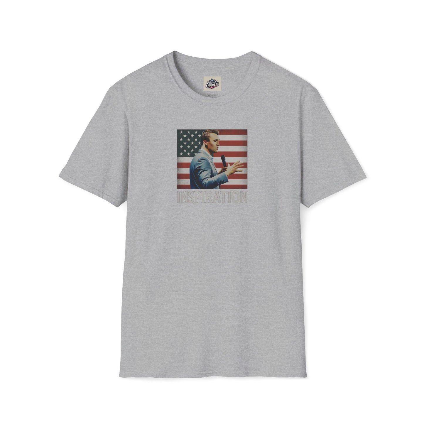 Remembering Charlie Kirk - 'Inspiration' T-Shirt (www.patriotcharlie.com)