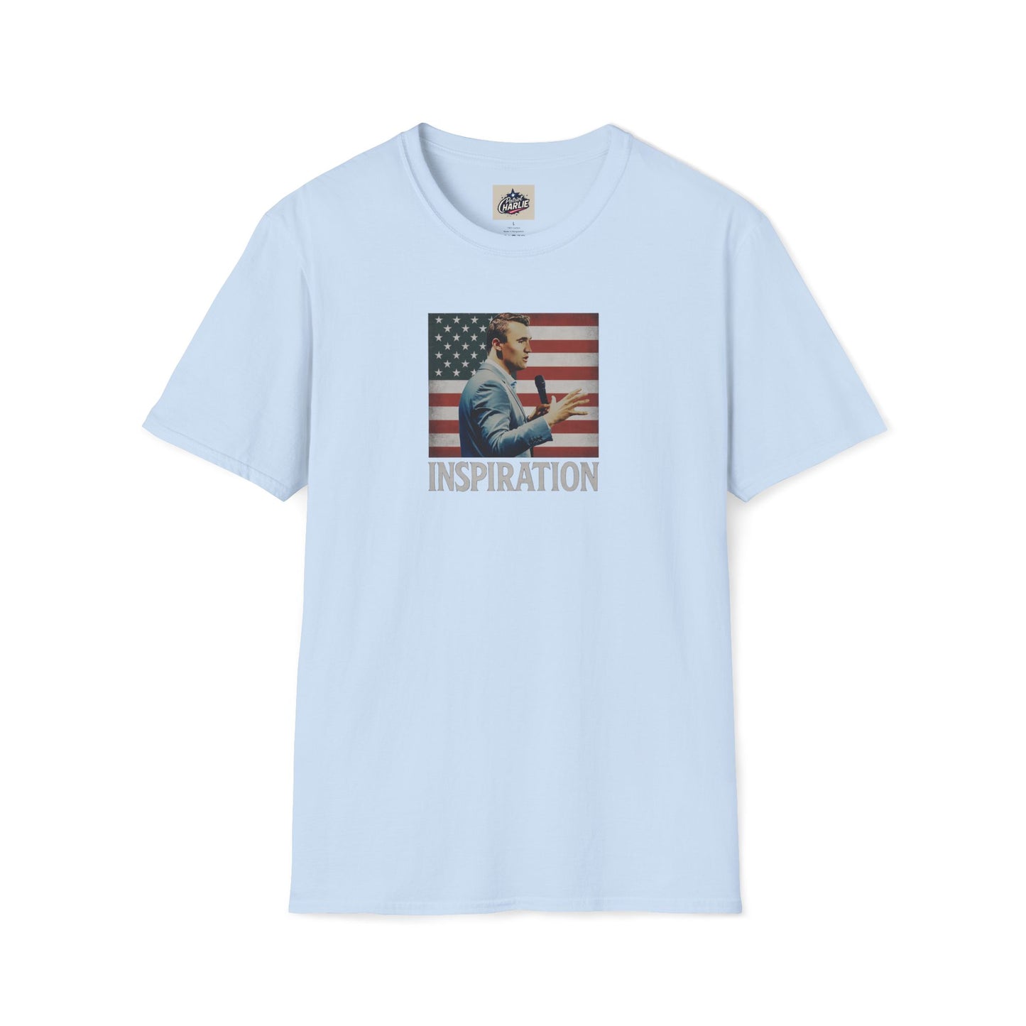 Remembering Charlie Kirk - 'Inspiration' T-Shirt (www.patriotcharlie.com)
