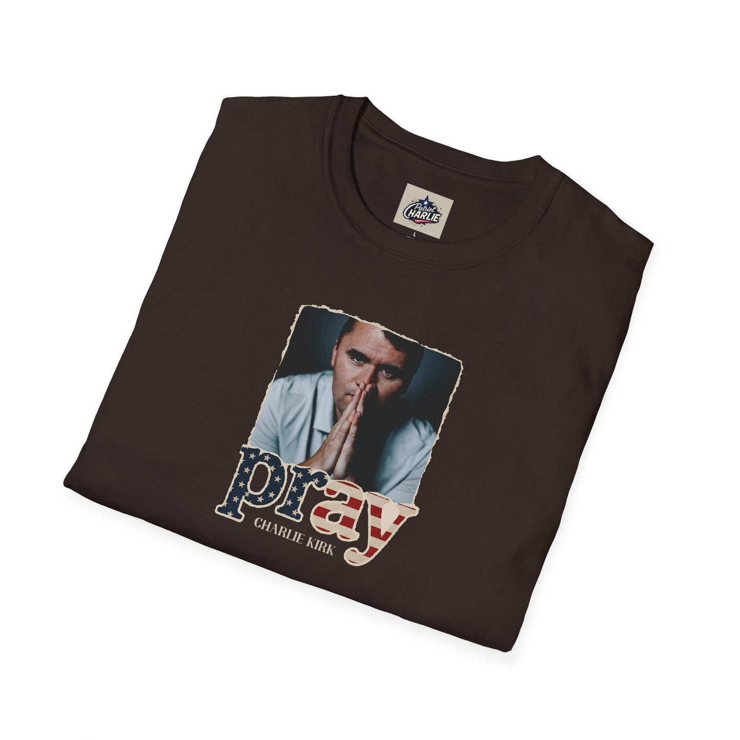 Remembering Charlie Kirk - Pray T-shirt (www.patriotcharlie.com)