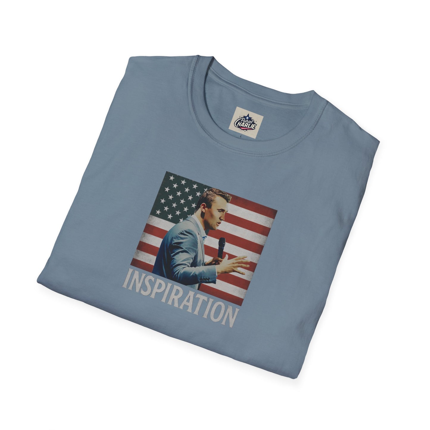 Remembering Charlie Kirk - 'Inspiration' T-Shirt (www.patriotcharlie.com)
