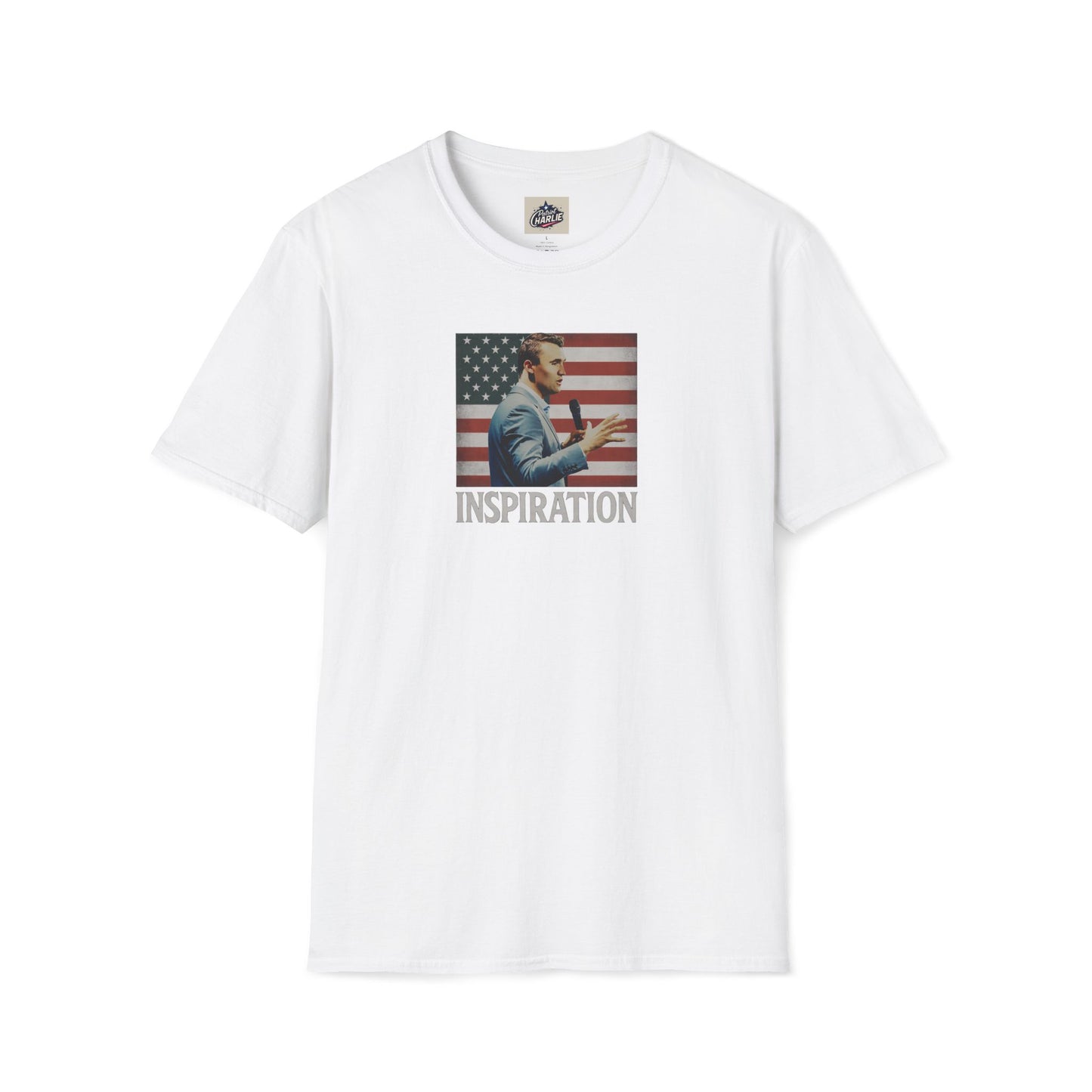 Remembering Charlie Kirk - 'Inspiration' T-Shirt (www.patriotcharlie.com)