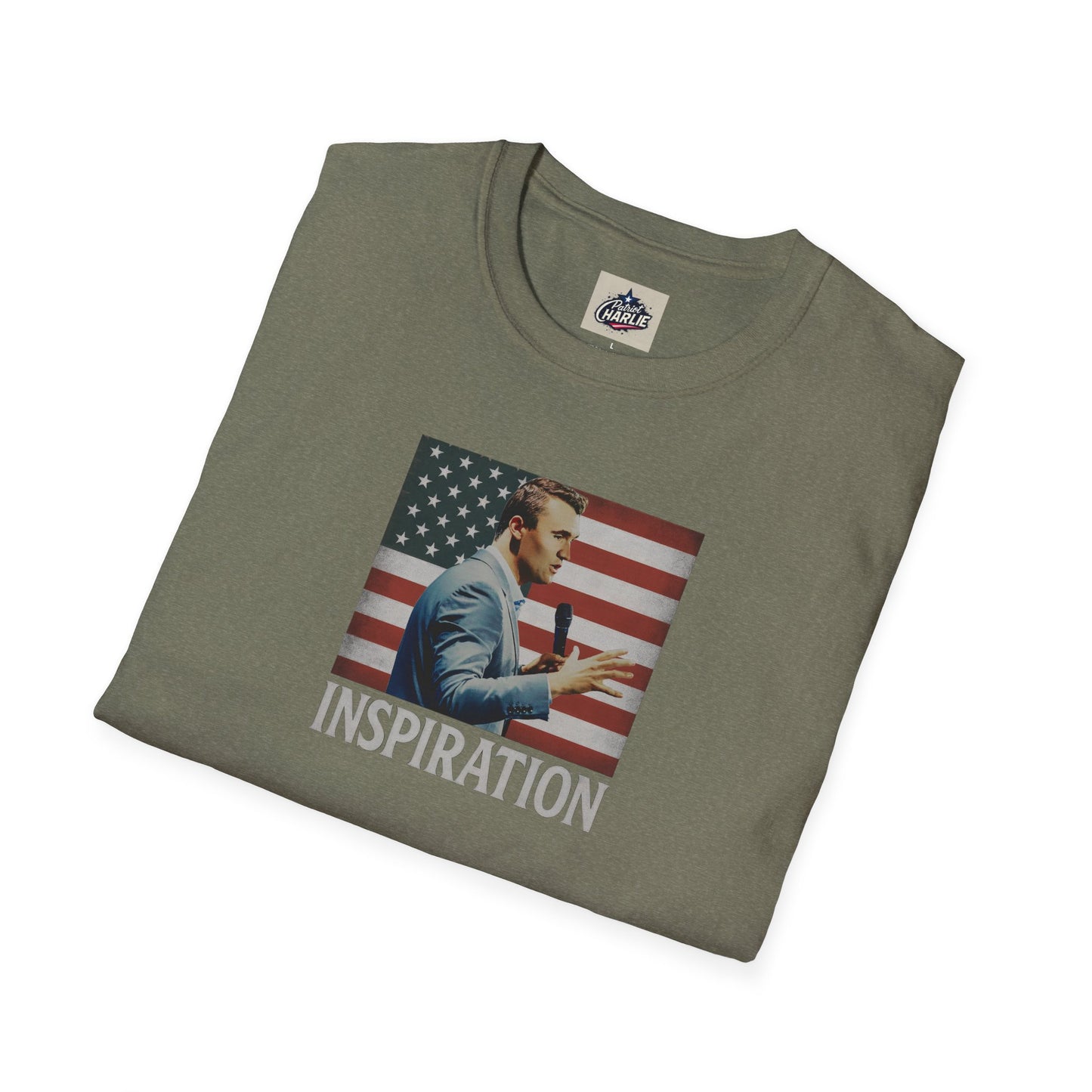 Remembering Charlie Kirk - 'Inspiration' T-Shirt (www.patriotcharlie.com)
