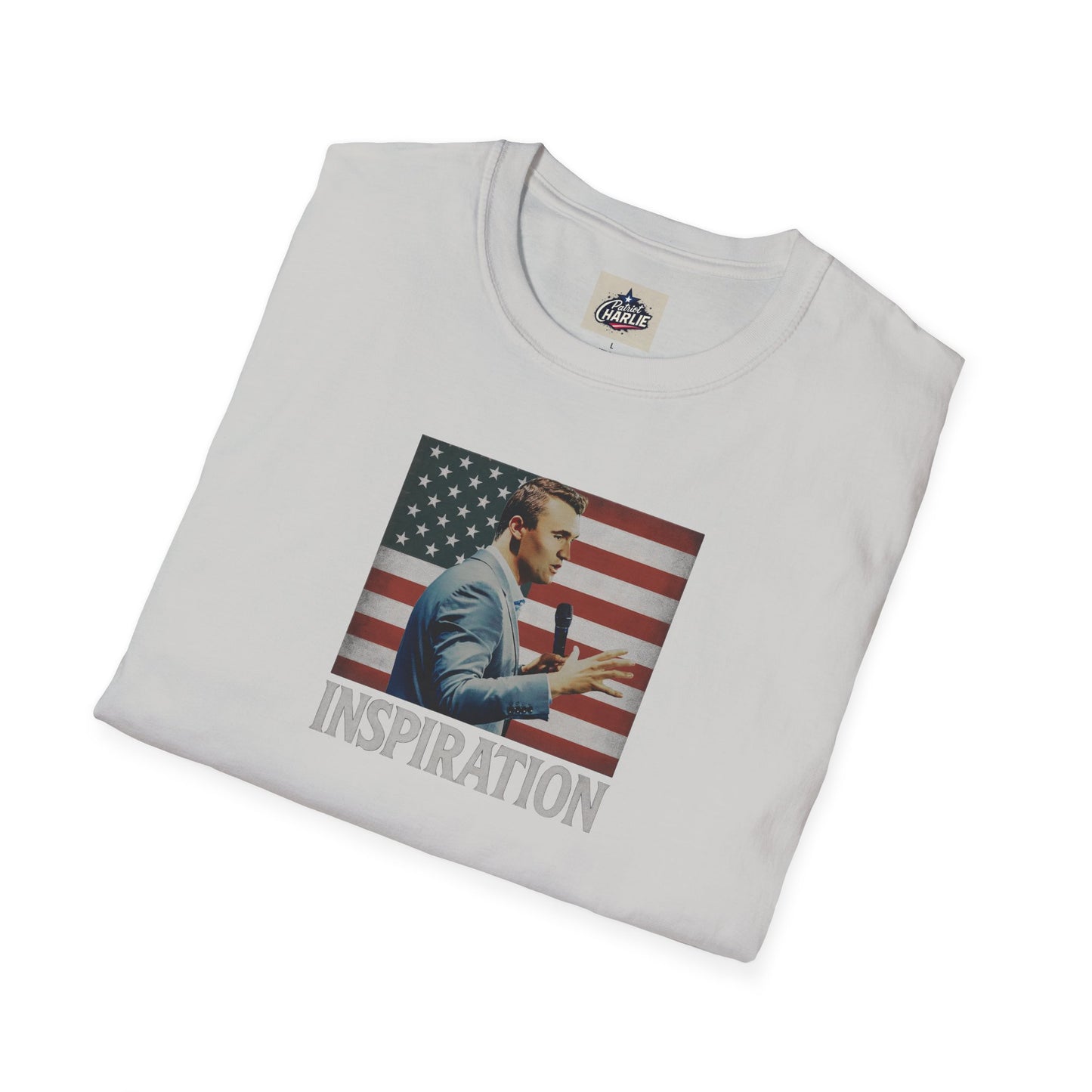 Remembering Charlie Kirk - 'Inspiration' T-Shirt (www.patriotcharlie.com)
