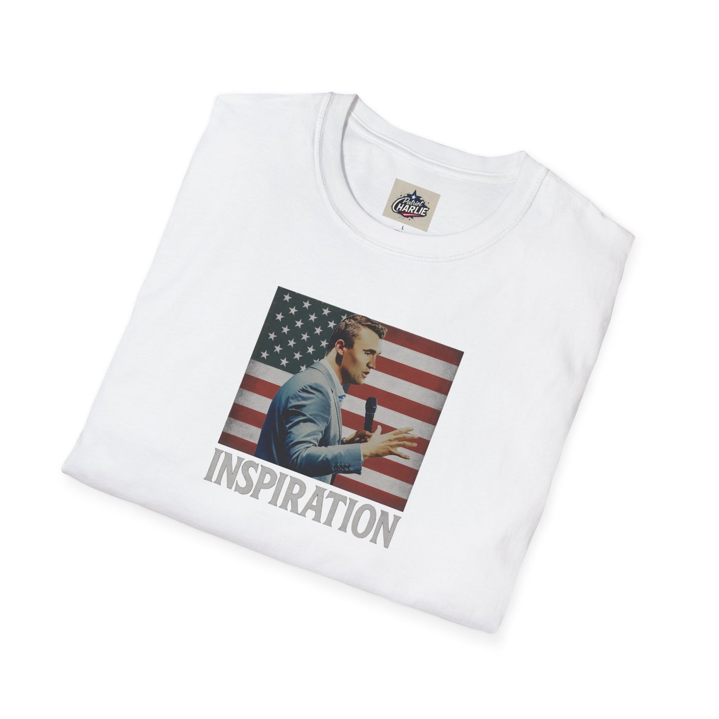 Remembering Charlie Kirk - 'Inspiration' T-Shirt (www.patriotcharlie.com)