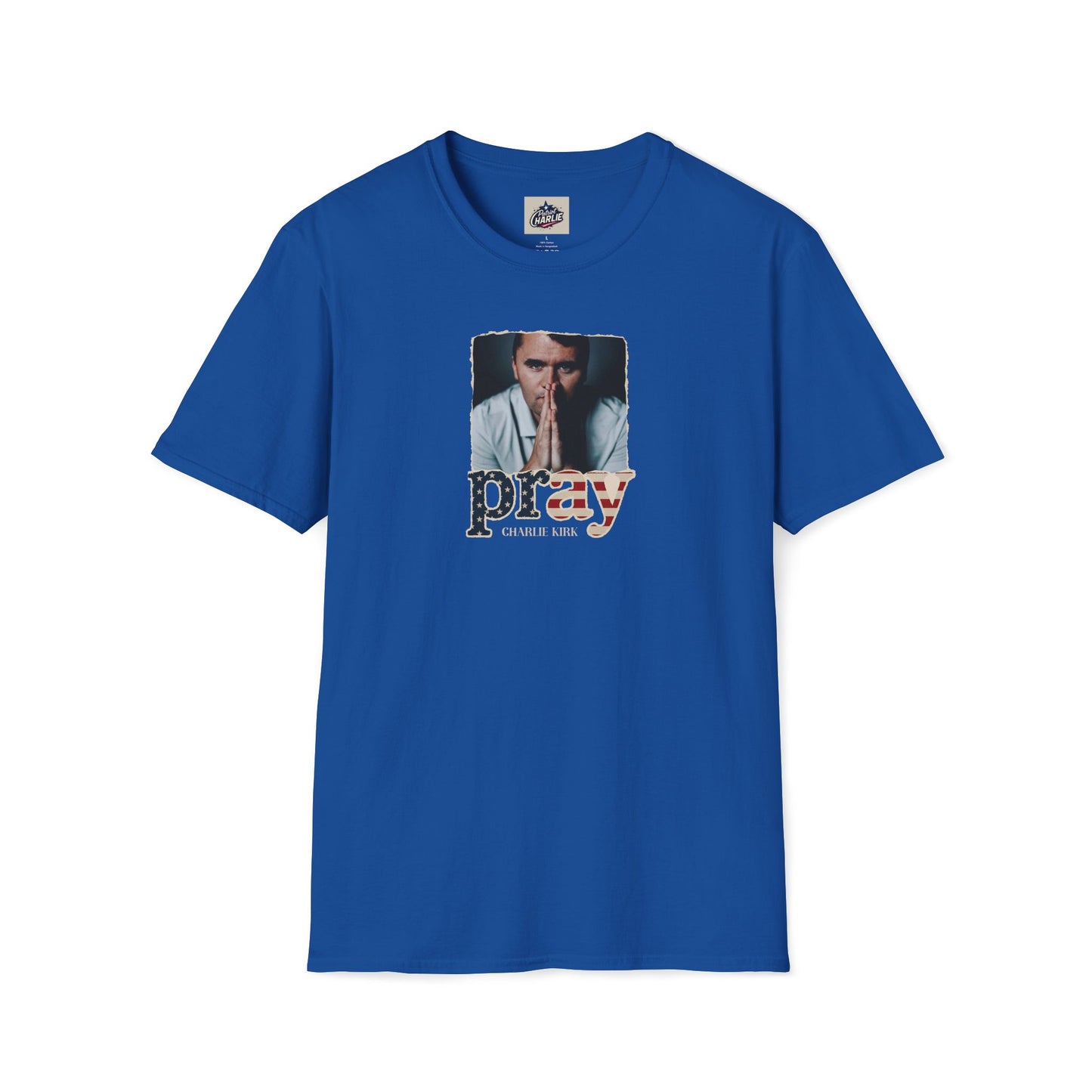 Remembering Charlie Kirk - Pray T-shirt (www.patriotcharlie.com)