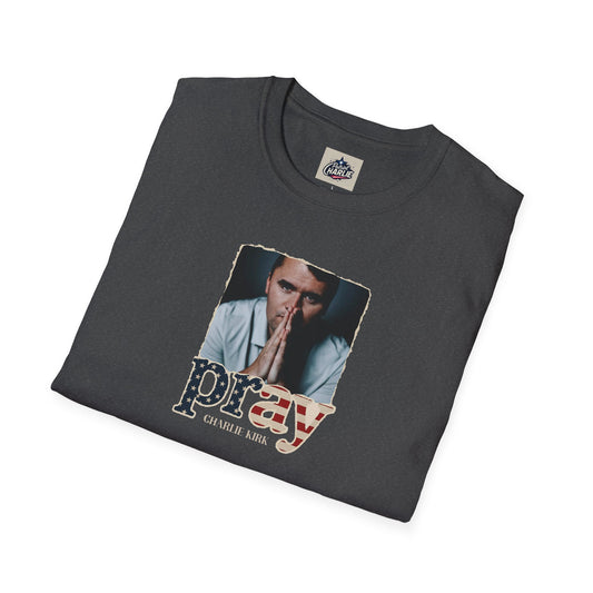 Remembering Charlie Kirk - Pray T-shirt (www.patriotcharlie.com)