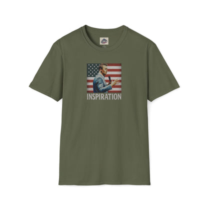 Remembering Charlie Kirk - 'Inspiration' T-Shirt (www.patriotcharlie.com)