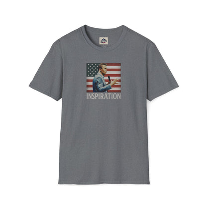Remembering Charlie Kirk - 'Inspiration' T-Shirt (www.patriotcharlie.com)