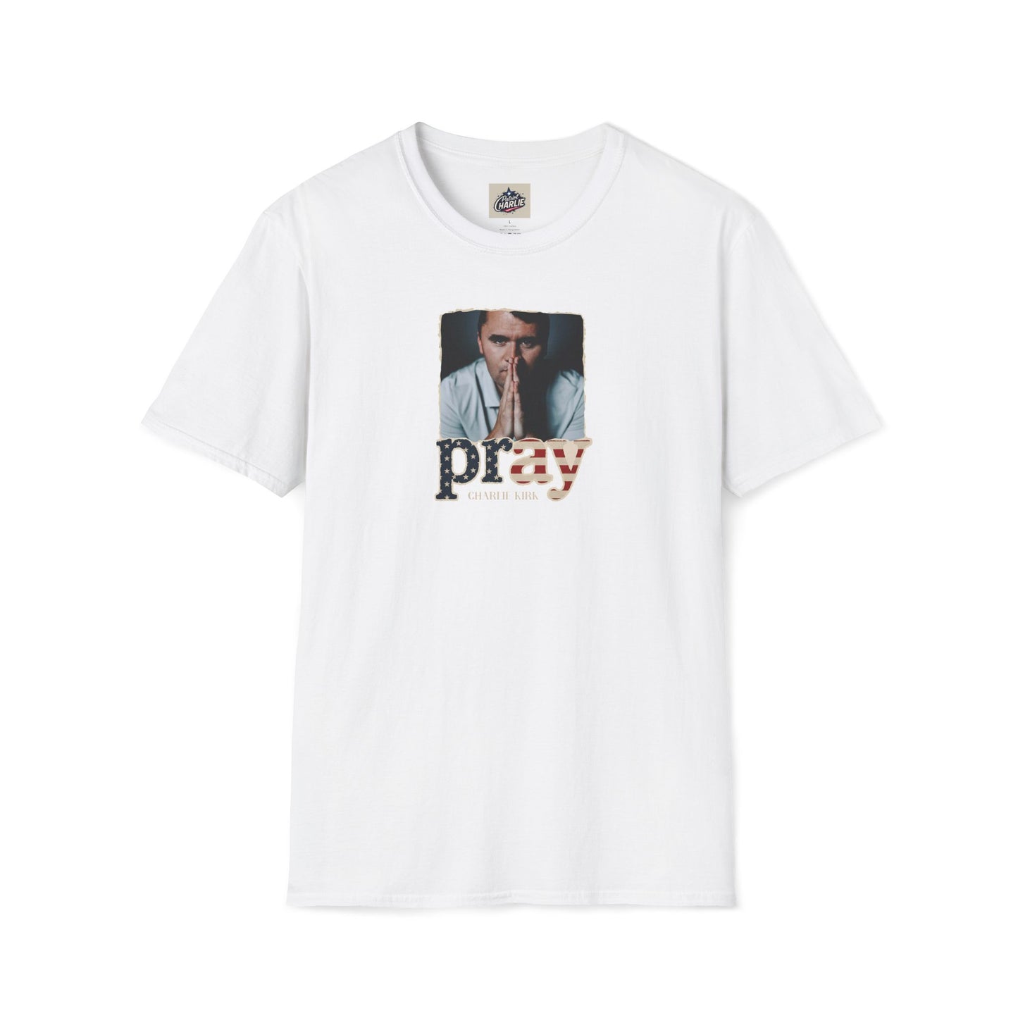 Remembering Charlie Kirk - Pray T-shirt (www.patriotcharlie.com)