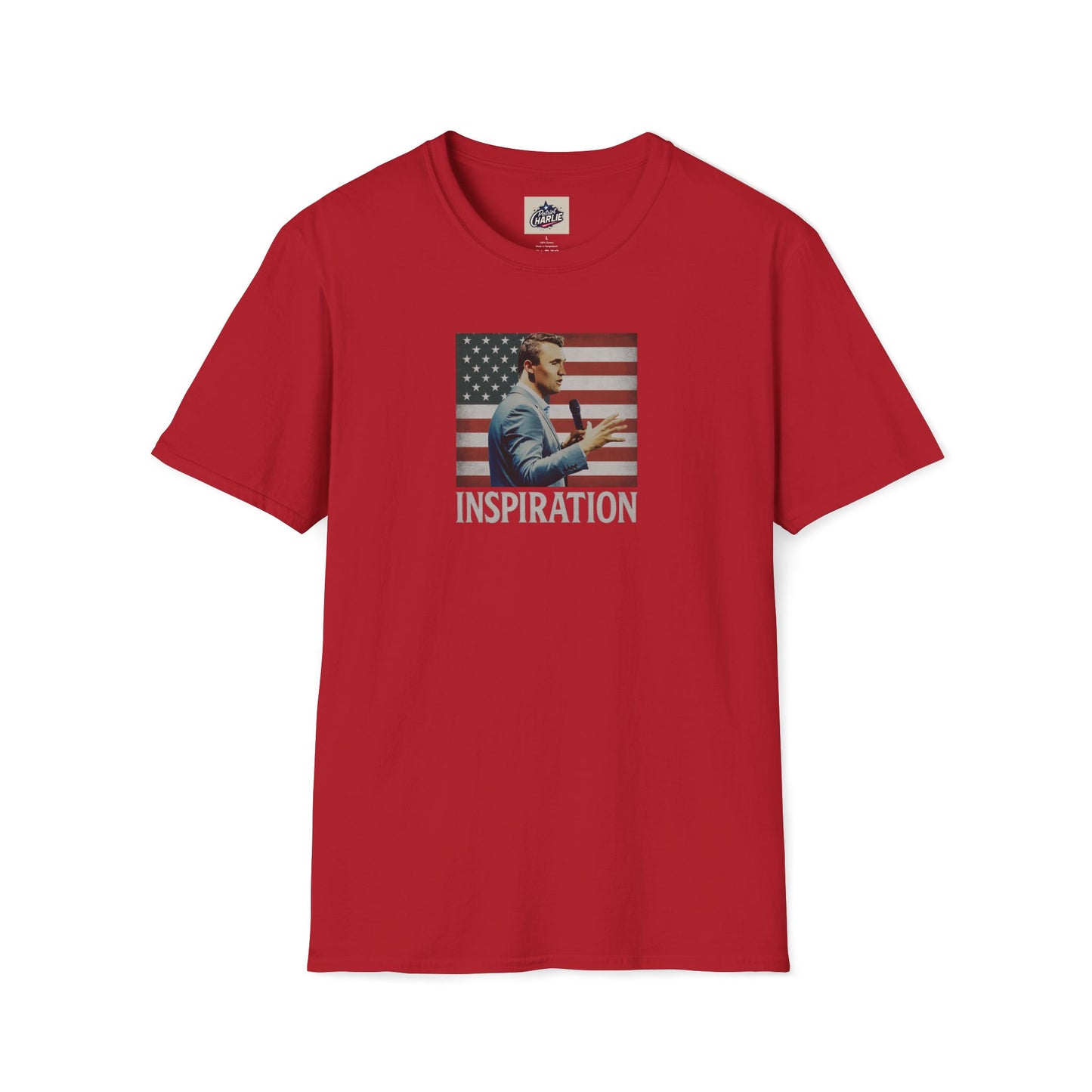 Remembering Charlie Kirk - 'Inspiration' T-Shirt (www.patriotcharlie.com)