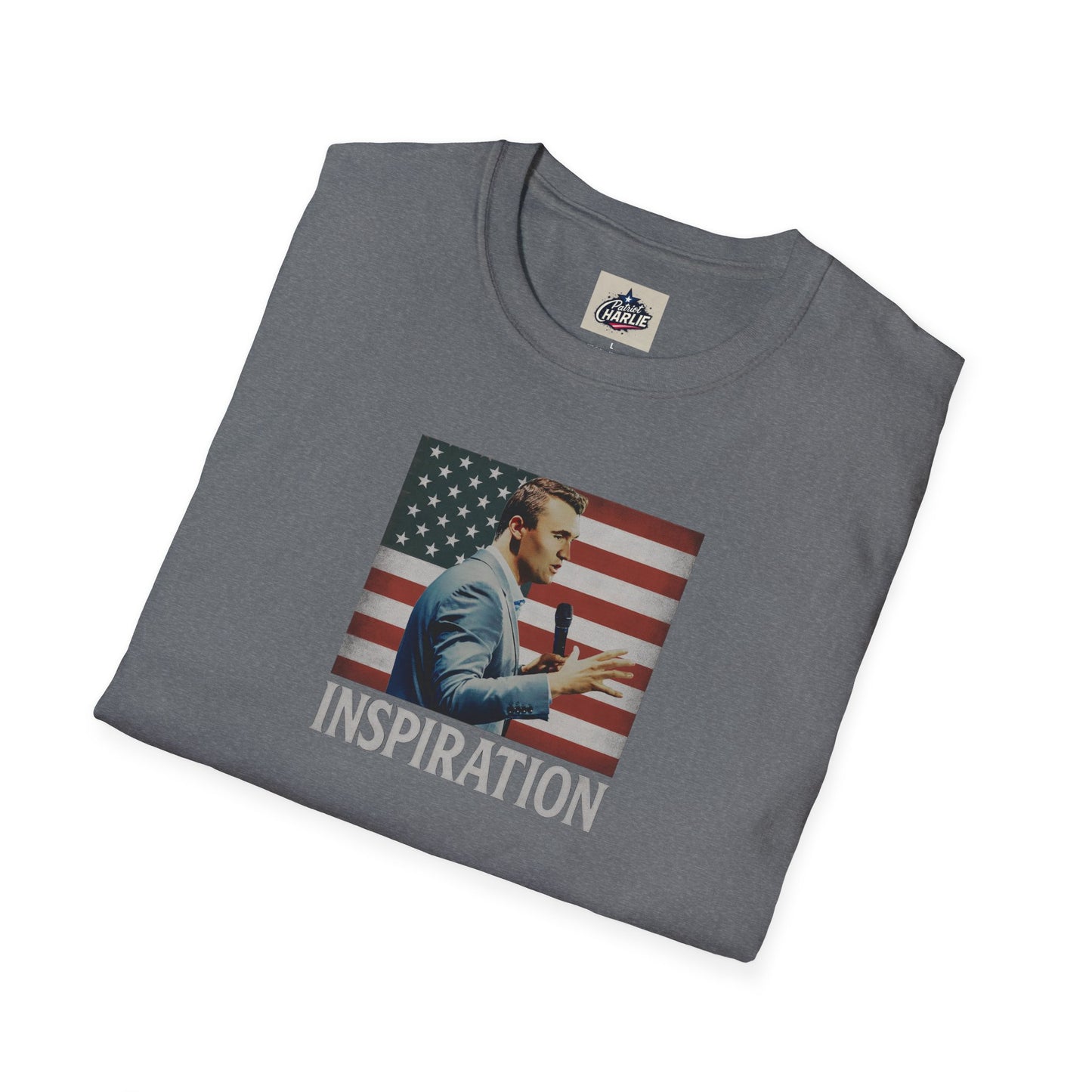 Remembering Charlie Kirk - 'Inspiration' T-Shirt (www.patriotcharlie.com)