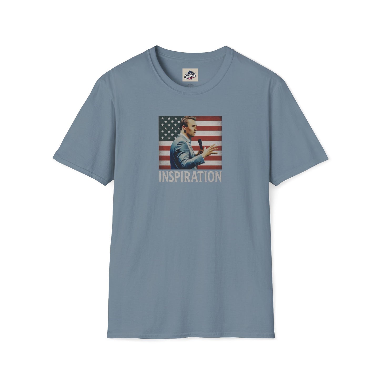 Remembering Charlie Kirk - 'Inspiration' T-Shirt (www.patriotcharlie.com)
